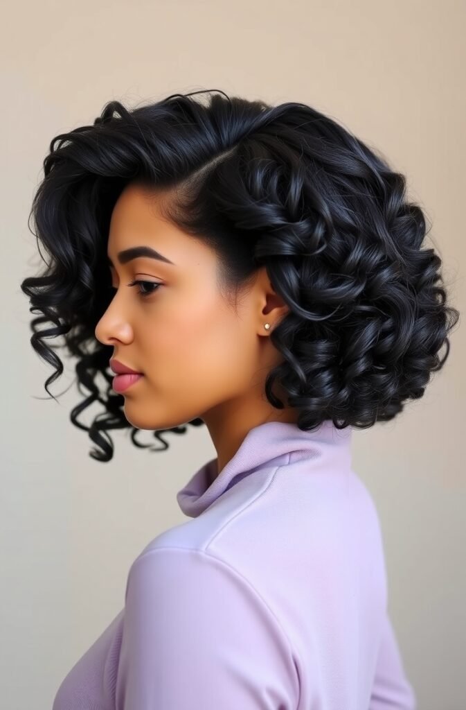 20. Cropped Wet Curls with Defined Crown Side View