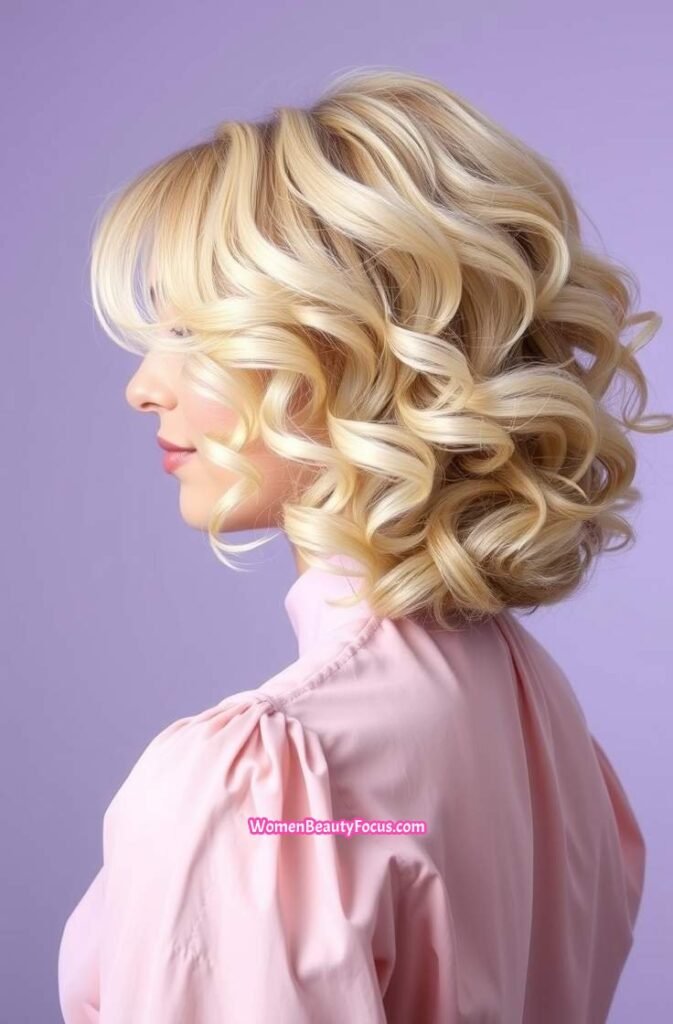 20. Fluffy Layers with Curls Side View