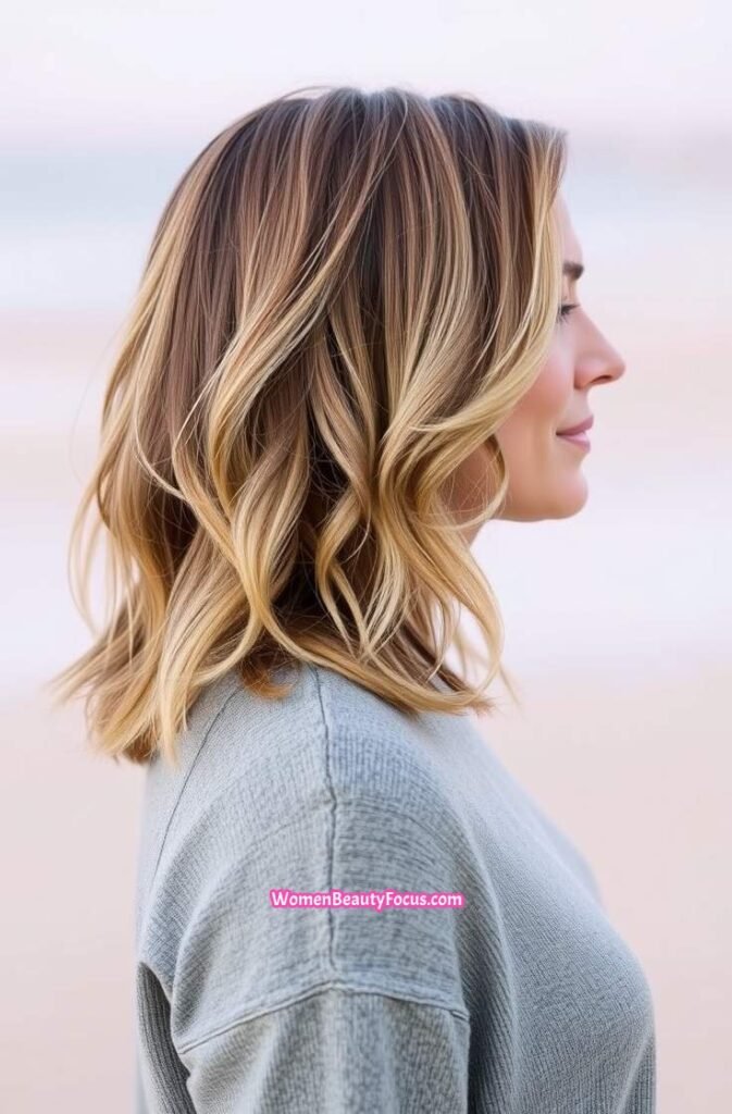 20. Natural Beach Waves with Light Layers Side View