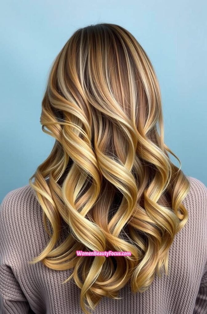 20. Side Part with Natural Waves Back View