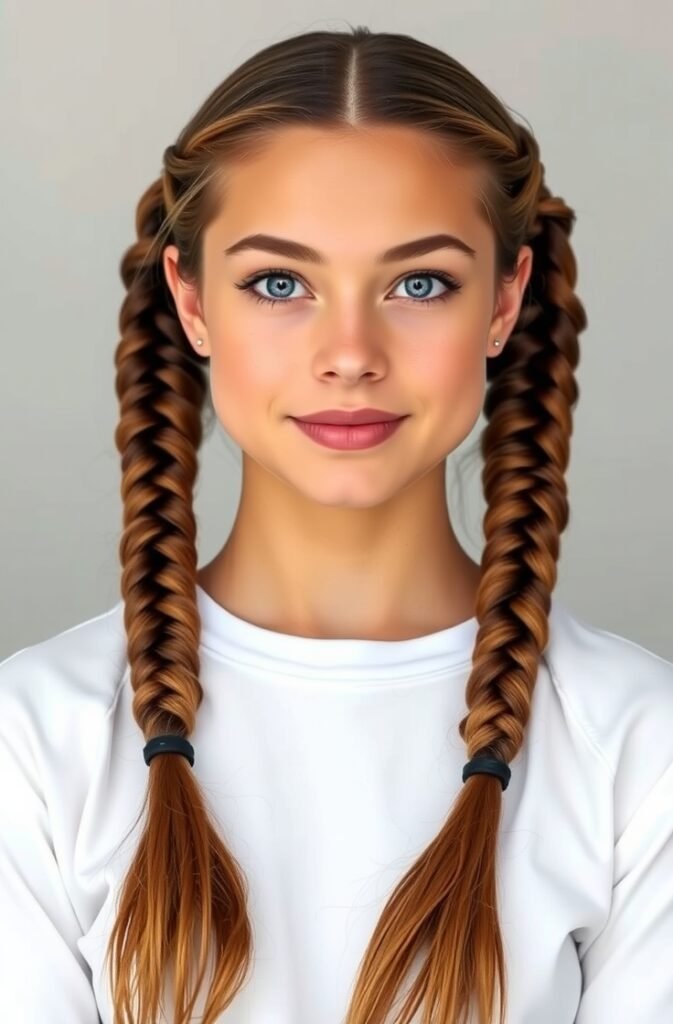 21. Braided Pigtails Front View