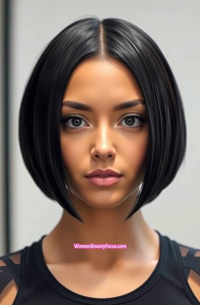 21. Chin Length Sleek Bob Front View