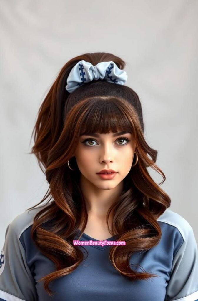 21. High Ponytail with Scrunchie Front View