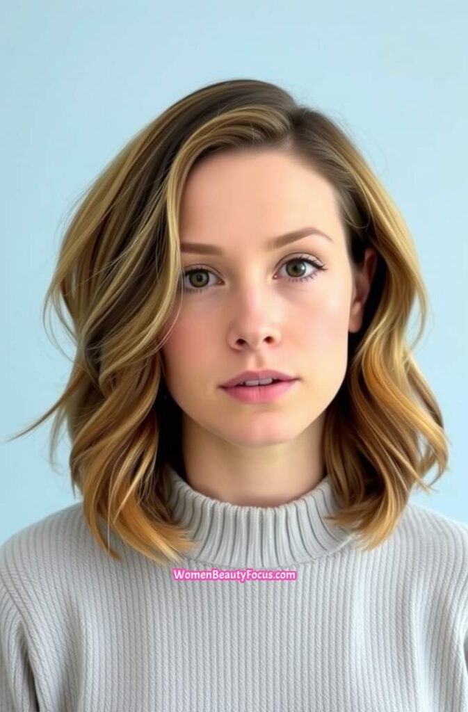 21. Shoulder Length Blowout with Flicked Ends Front View