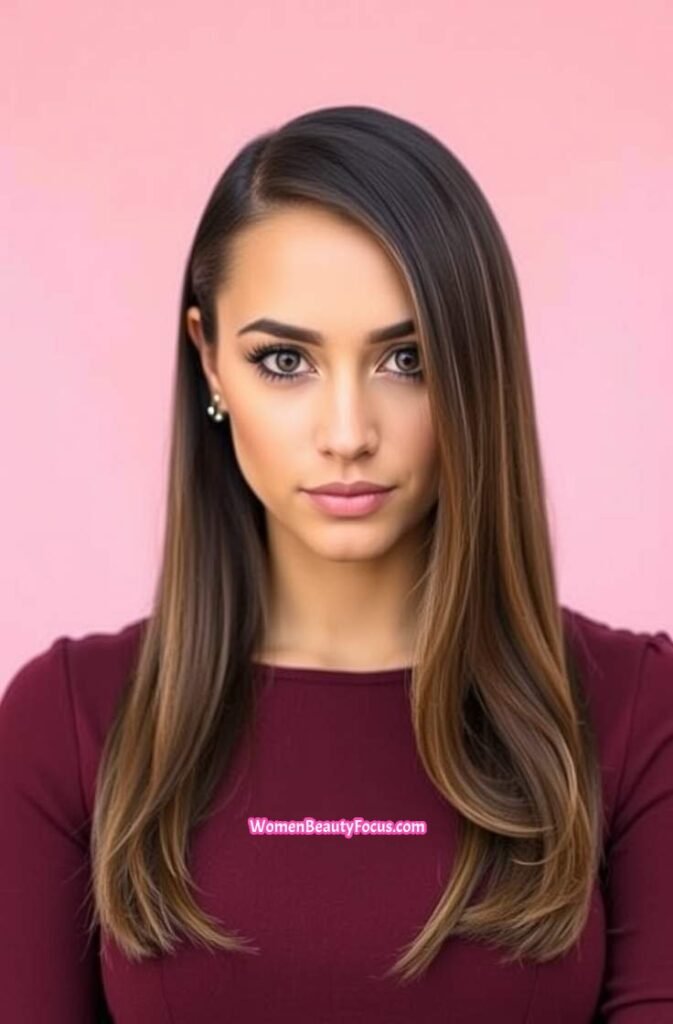 21. Sleek Slicked Back Hair with Subtle Waves Front View