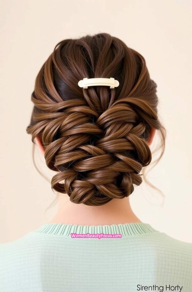 21. Twisted Claw Clip Updo Back View
