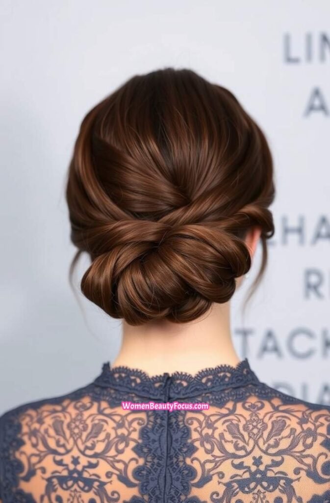 21. Vintage Inspired Rolled Updo Front View