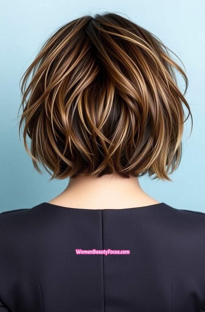 22. Back View of Shaggy Bob with Tousled Texture Back View