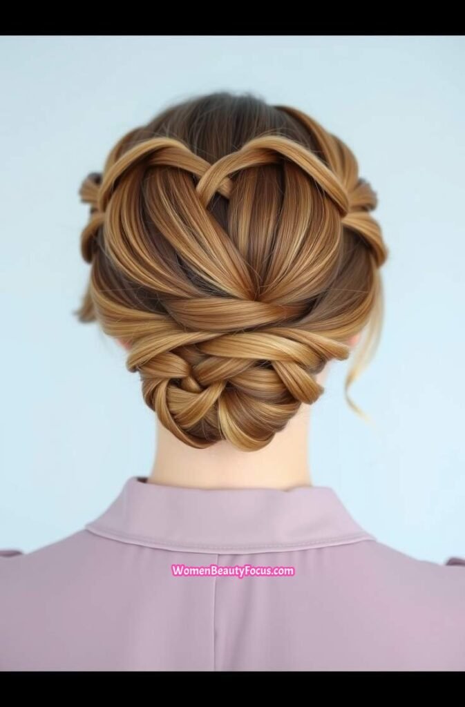 22. Braided Crown with Low Bun Back View