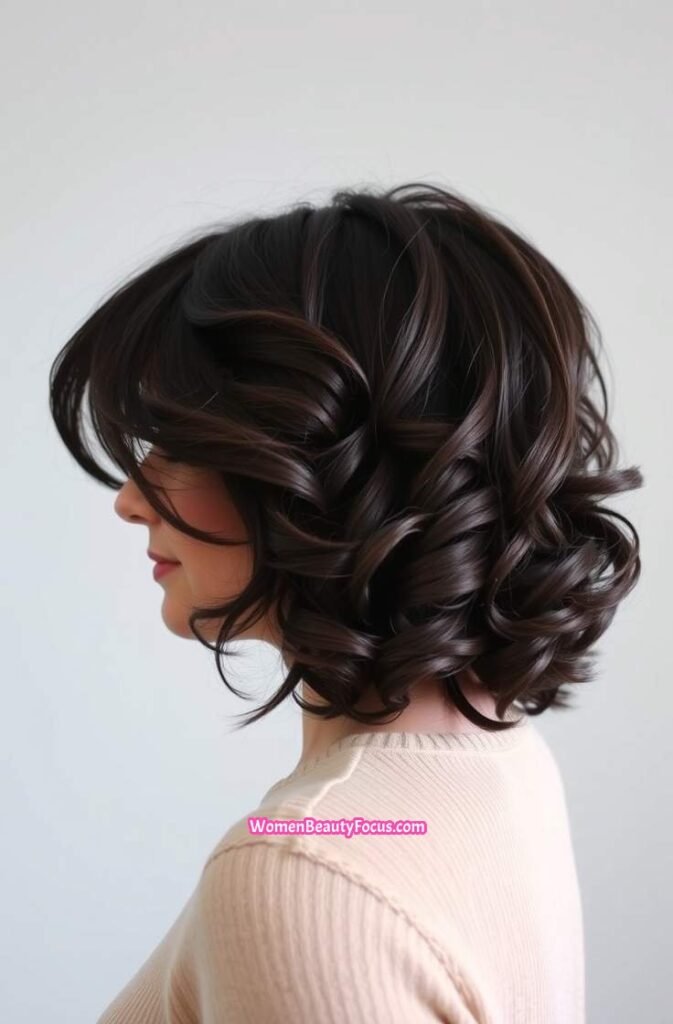 22. Choppy Shag with Defined Curls Side View