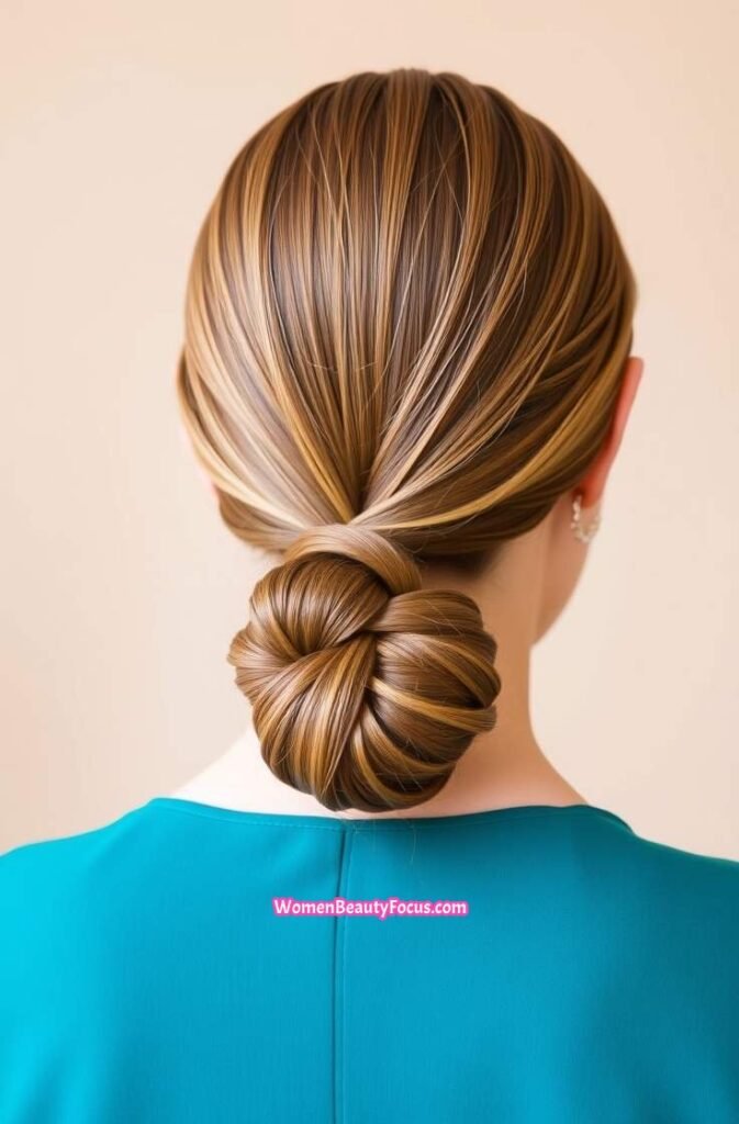 22. Clean Slicked Back Low Knot Back View