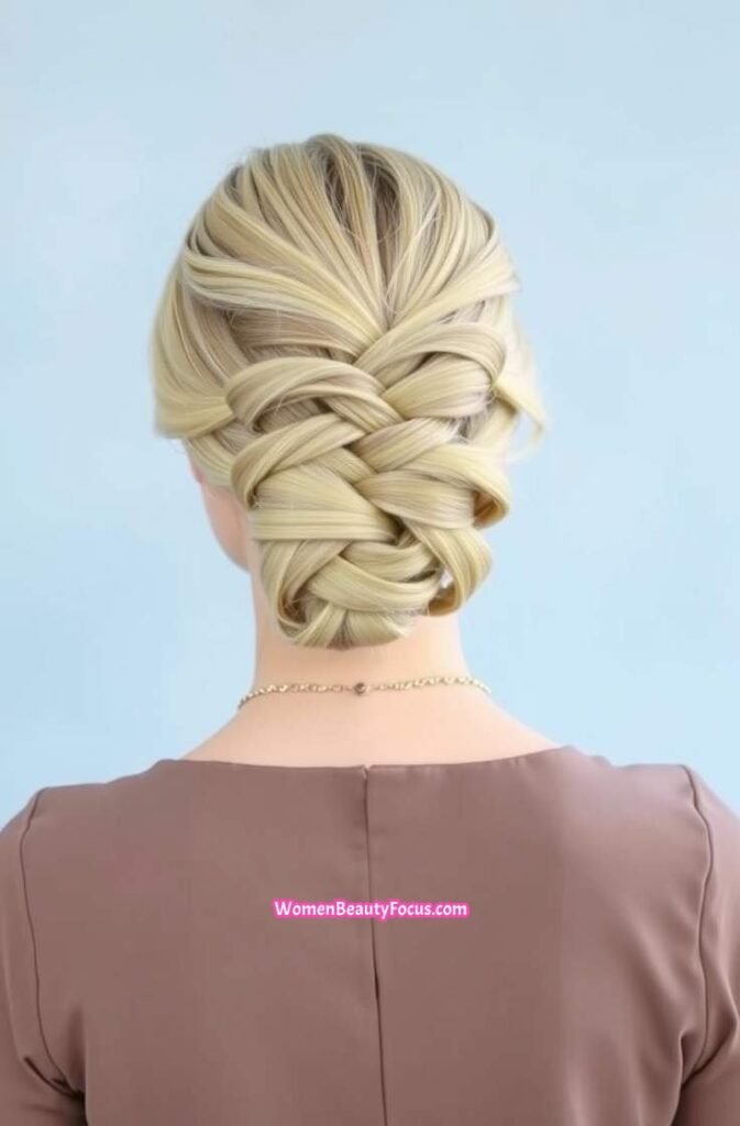 22. Fishtail Braided Bun Back View