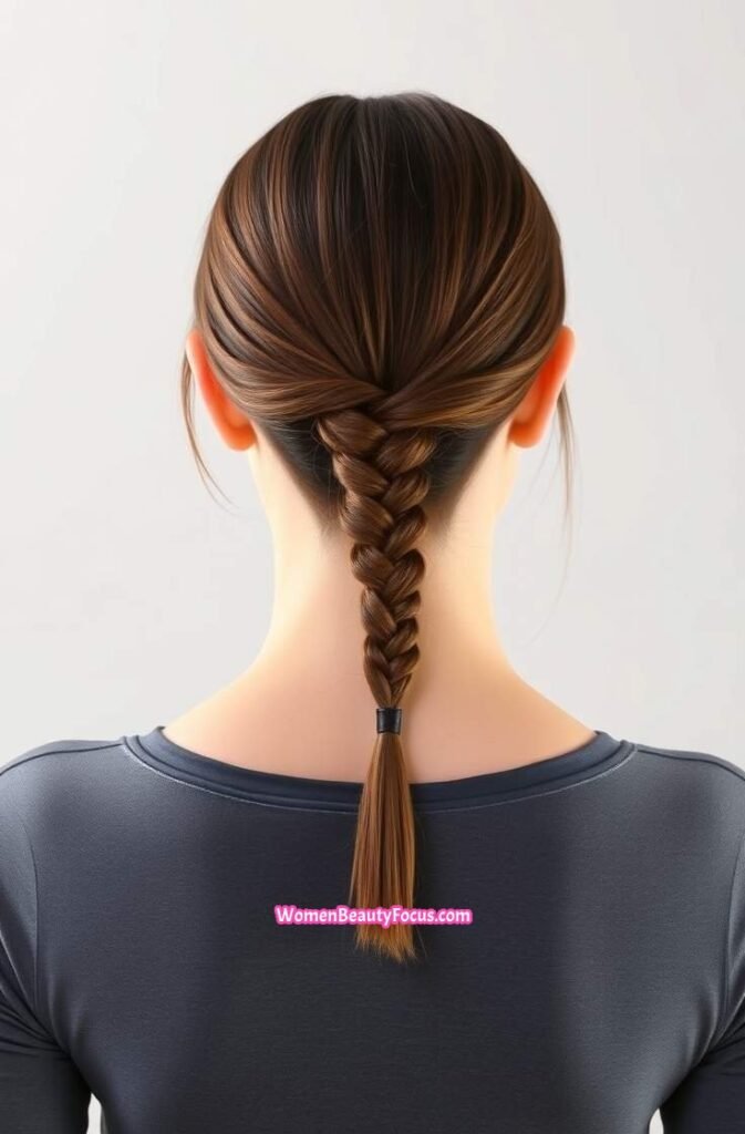 22. Low Braided Ponytail Back View