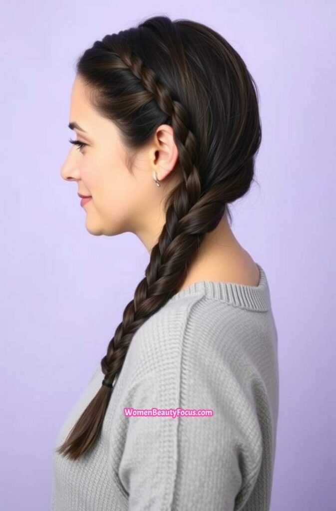 22. Side French Braid Side View