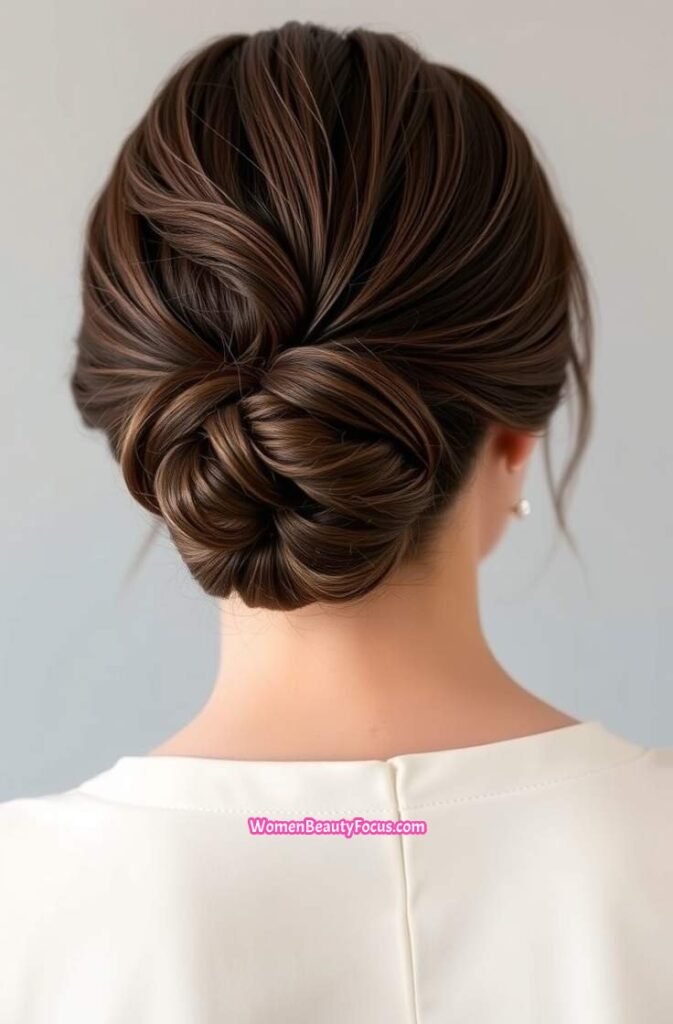 22. Twisted Low Chignon Back View