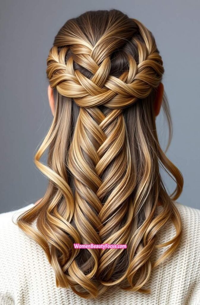 22. Waterfall Braid into Waves Back View