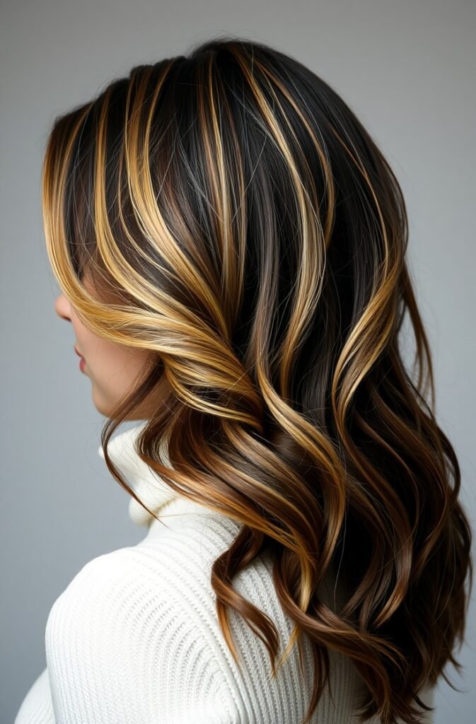 22. Wet Look with Chunky Highlights and Volume Side View