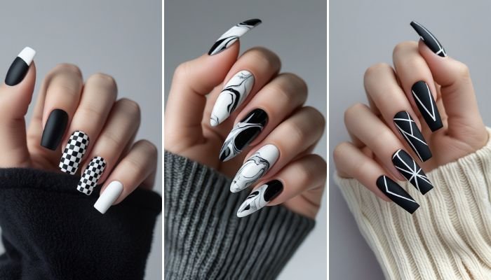 23 Black and White Nail Designs for a Timeless Look