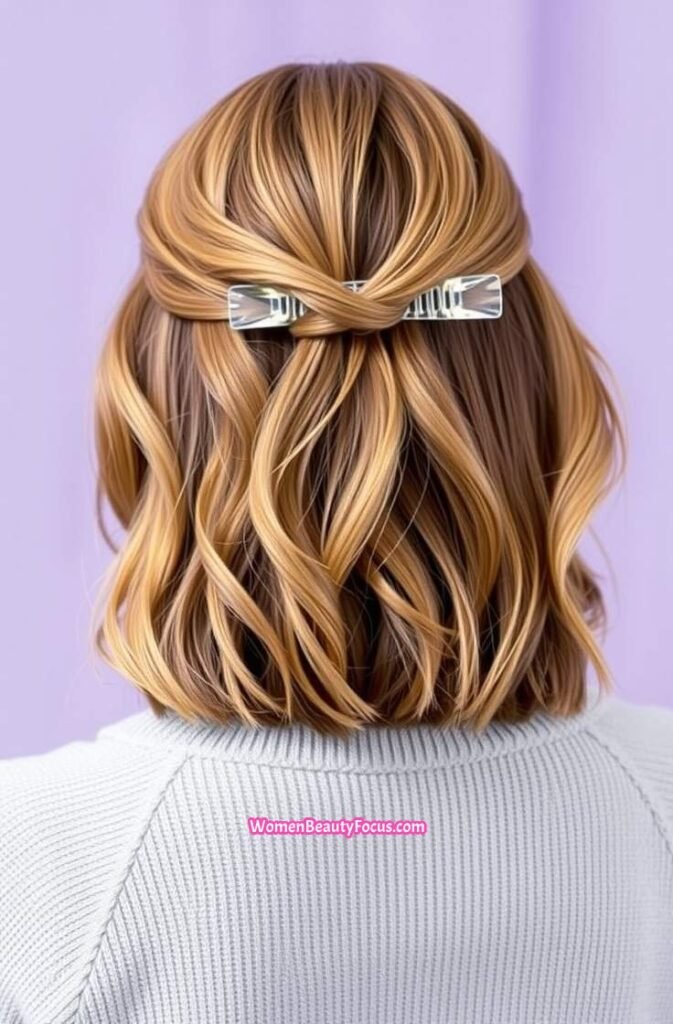 23. Claw Clip with Textured Layers Back View