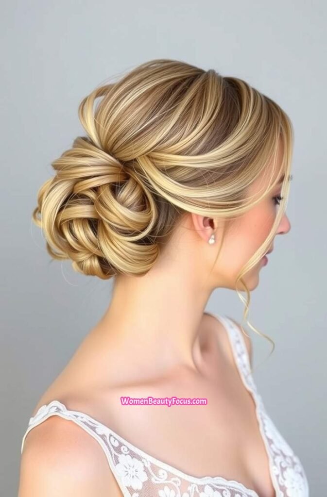 23. Elegant Loose French Twist Front View