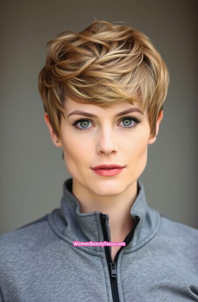 23. Feathered Pixie Cut Front View