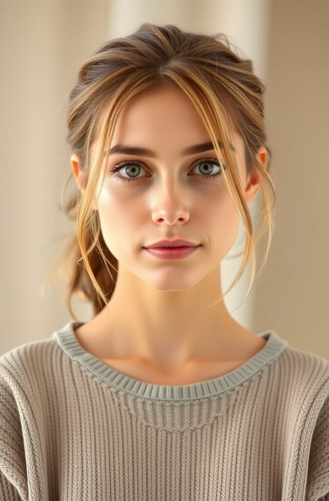 23. Messy Low Ponytail Front View