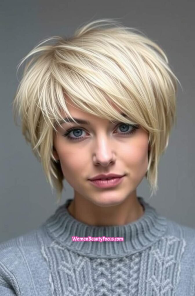 23. Modern Shag Cut with Textured Volume Front View