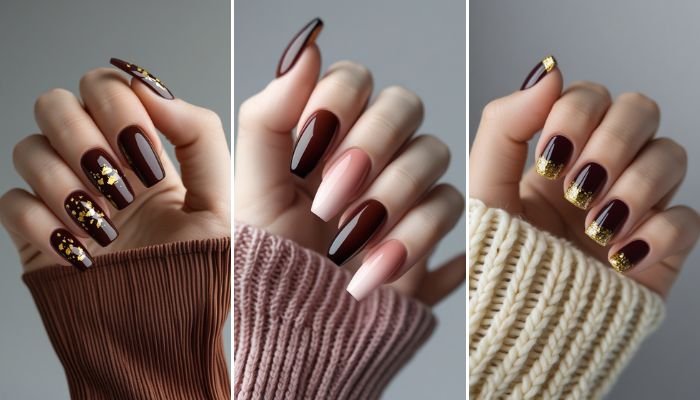 24 Cherry Brown Nails Ideas for a Warm, Earthy Style