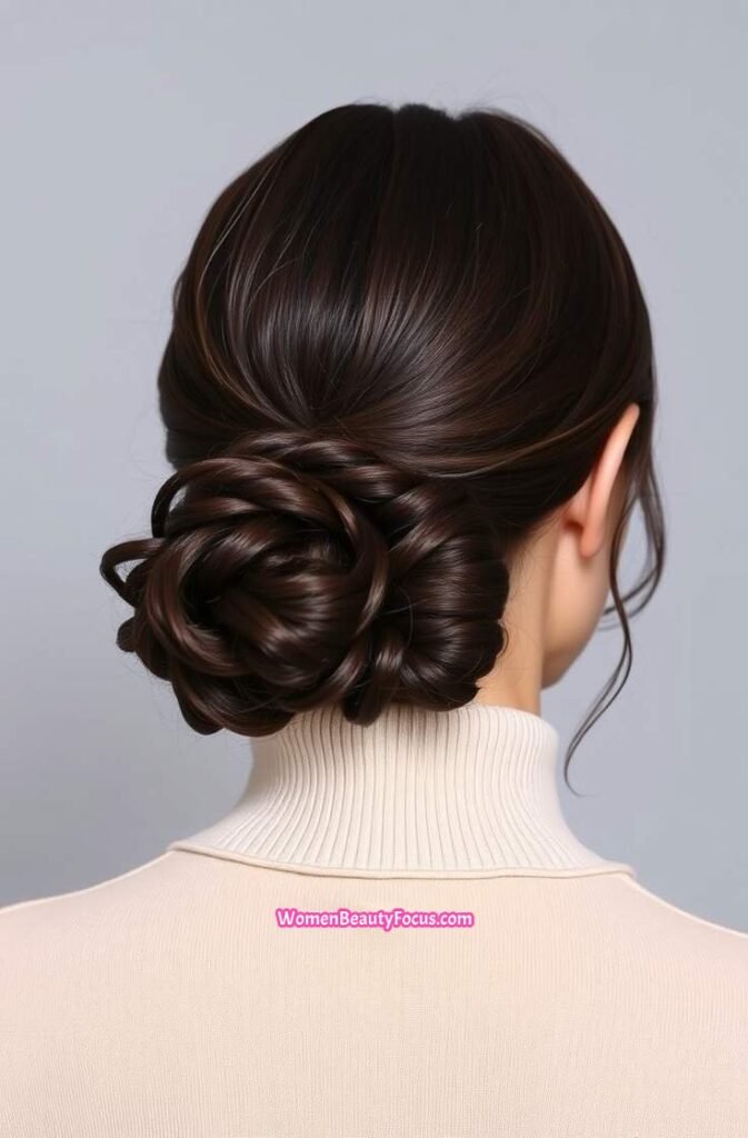 24. Low Puff with Laid Edges Back View