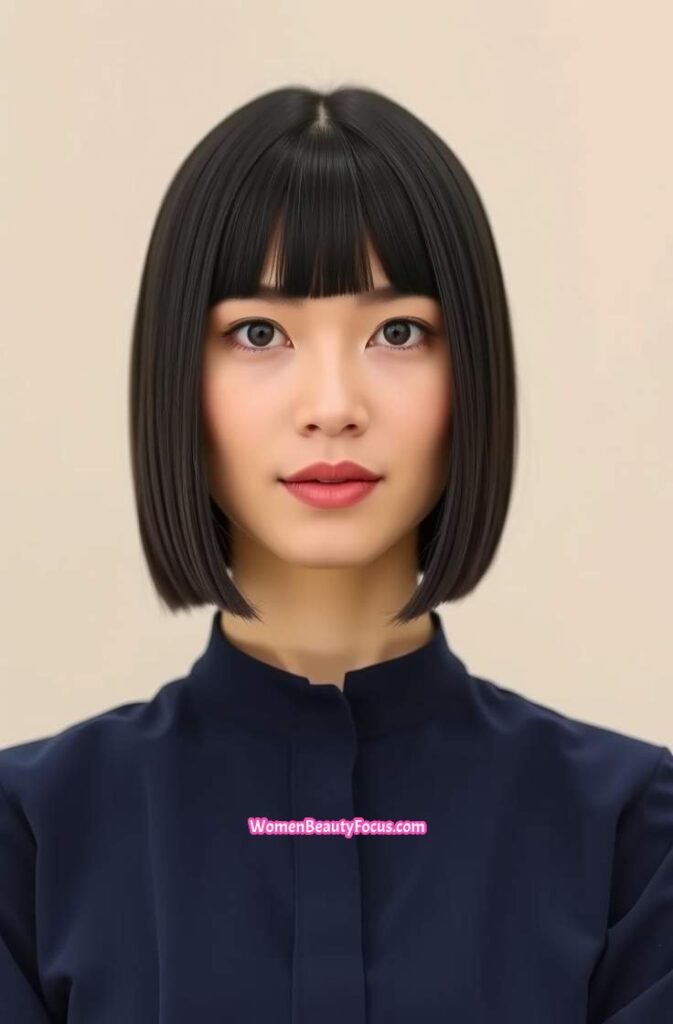 25. Sleek Straight Hair with Blunt Ends FrontStraight View