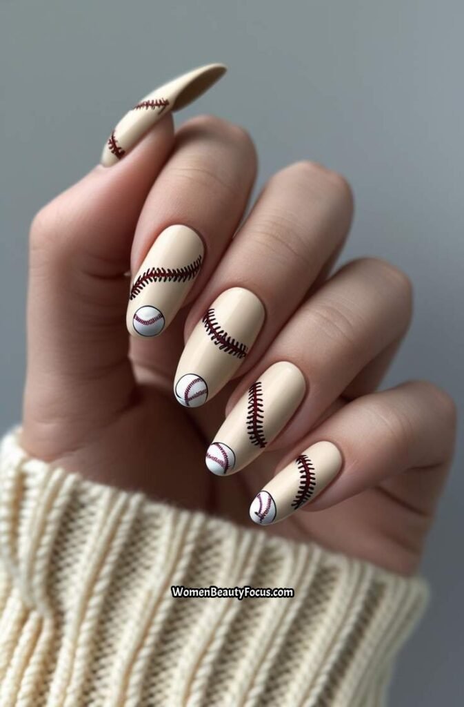 3. Baseball Bat and Ball Nails