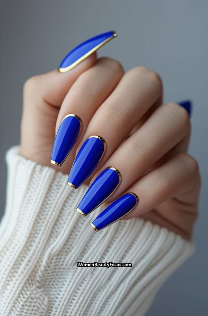 3. Bold Royal Blue with Gold Accents