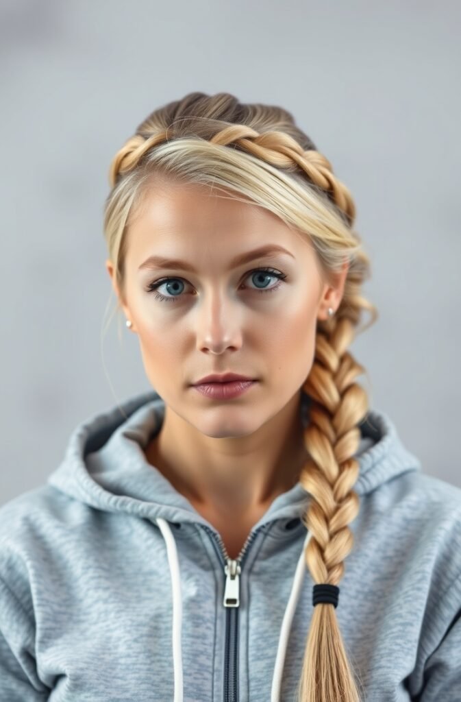 3. Classic French Braid Front View