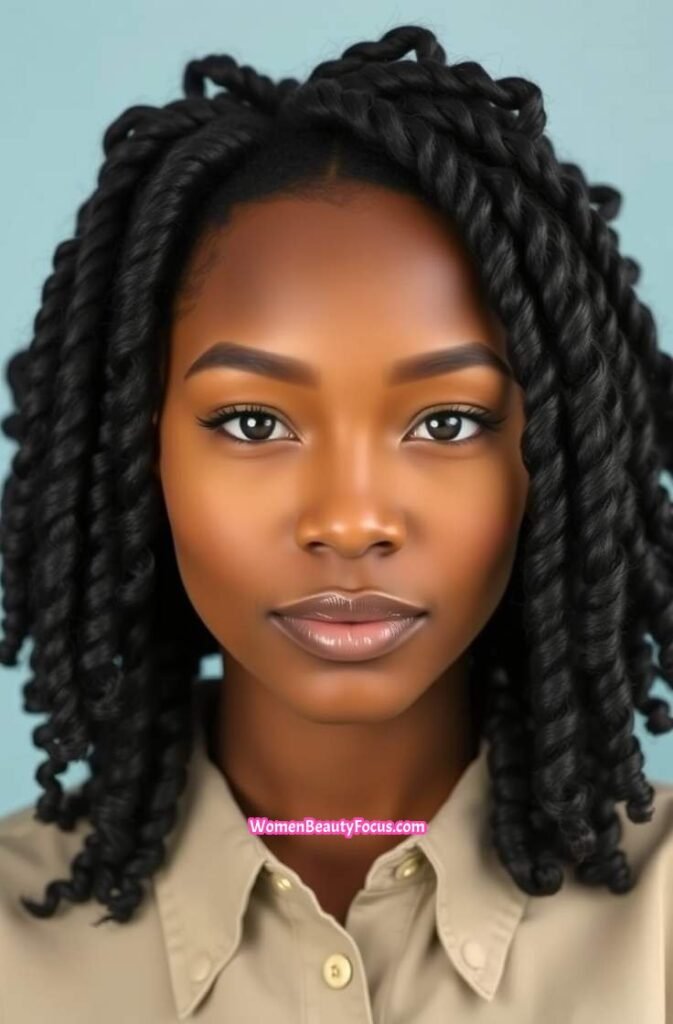3. Defined Twist Out with Middle Part Front View