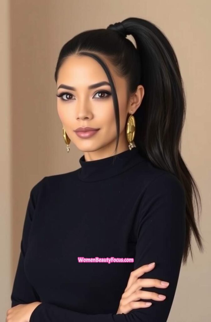 3. Elegant High Ponytail Front View