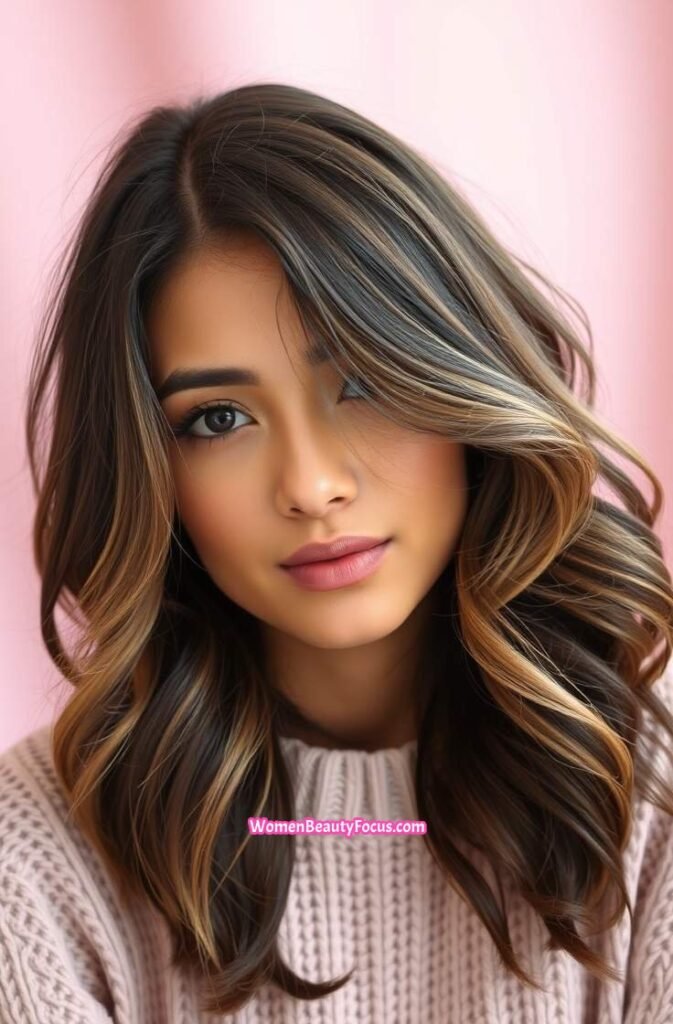 3. Face Framing Layered Cut with Soft Curls Front View