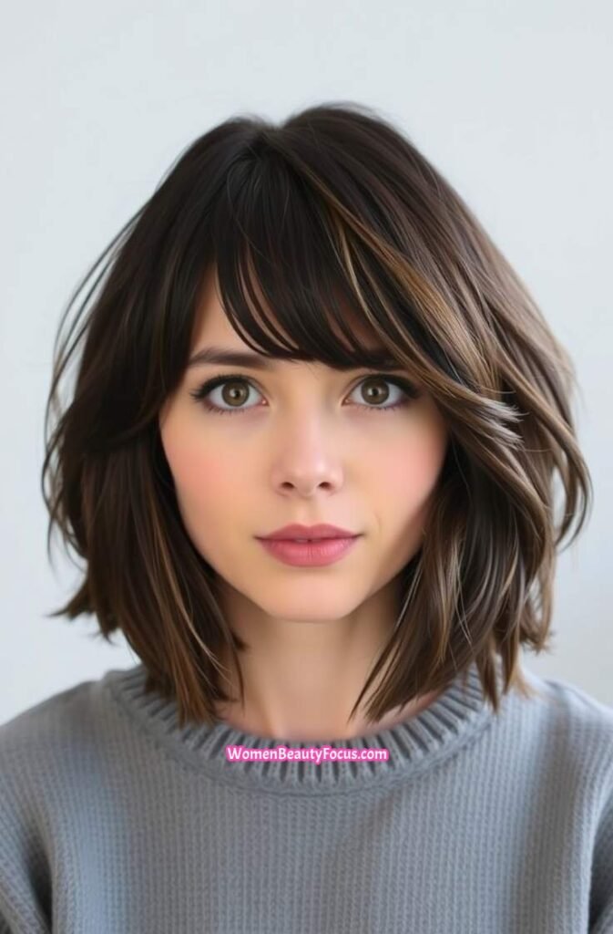 3. Layered Shaggy Bob Front View