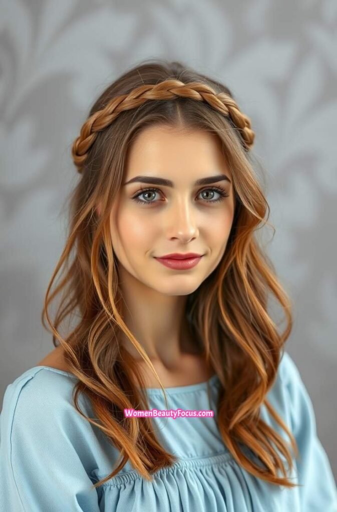 3. Loose Boho Braided Crown FrontStraight View