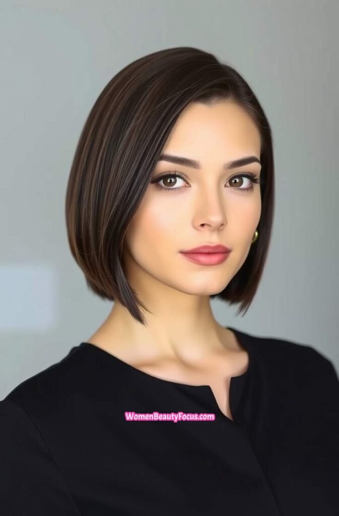 3. Modern Bob with Side Part FrontStraight View