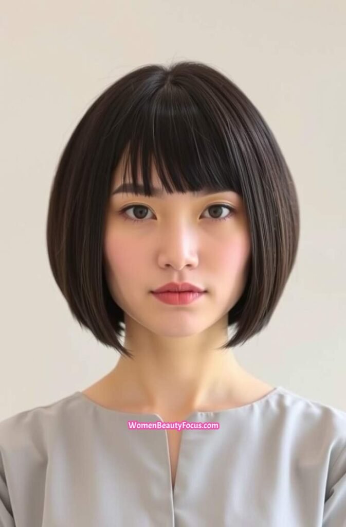 3. Sleek Bob with Blunt Ends Front View