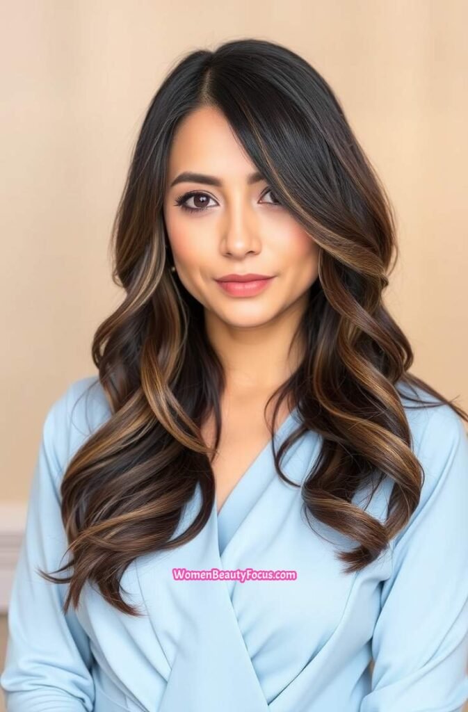3. Soft Waves with Face Framing Layers Front View