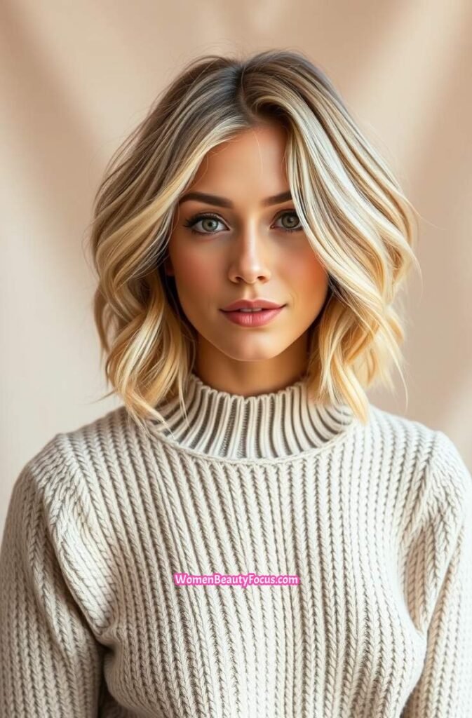 3. Textured Bob with Soft Waves FrontStraight View