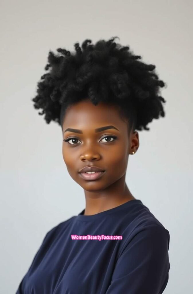 3. Twist Out Fro with Natural Definition Front View