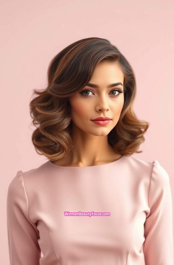 3. Vintage Glam Waves with Deep Side Part FrontStraight View