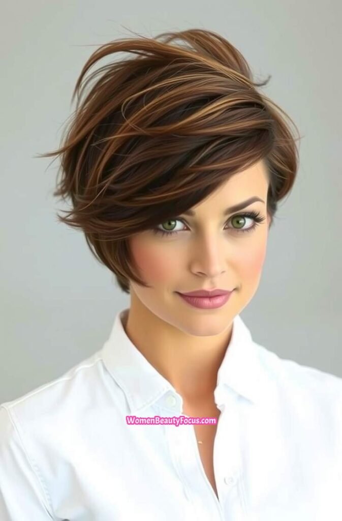 3. Voluminous Bixie with Soft Layers FrontStraight View