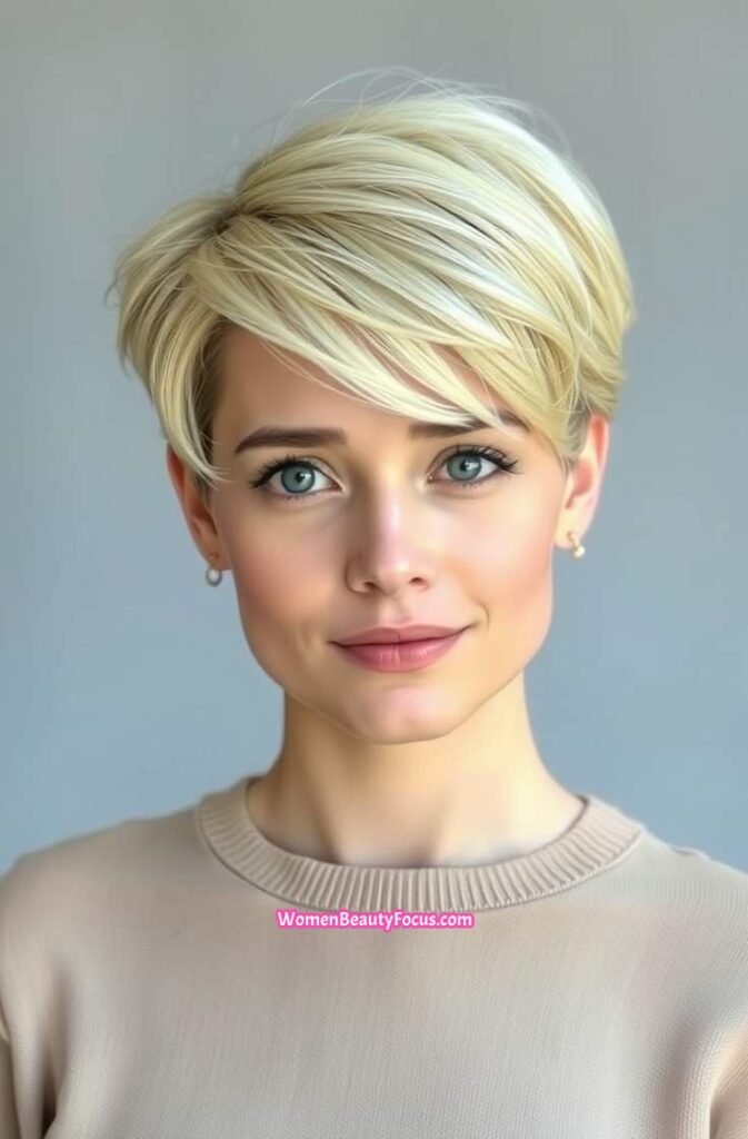 3. Voluminous Pixie with Highlights Front View