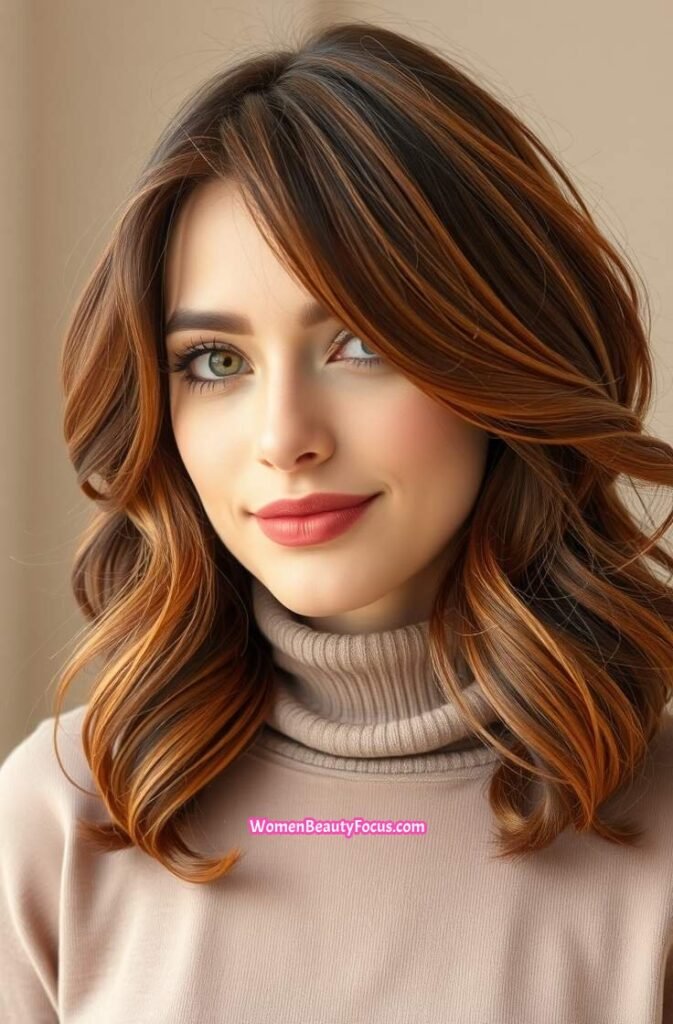 3. Warm Chestnut Brown with Layers Front View