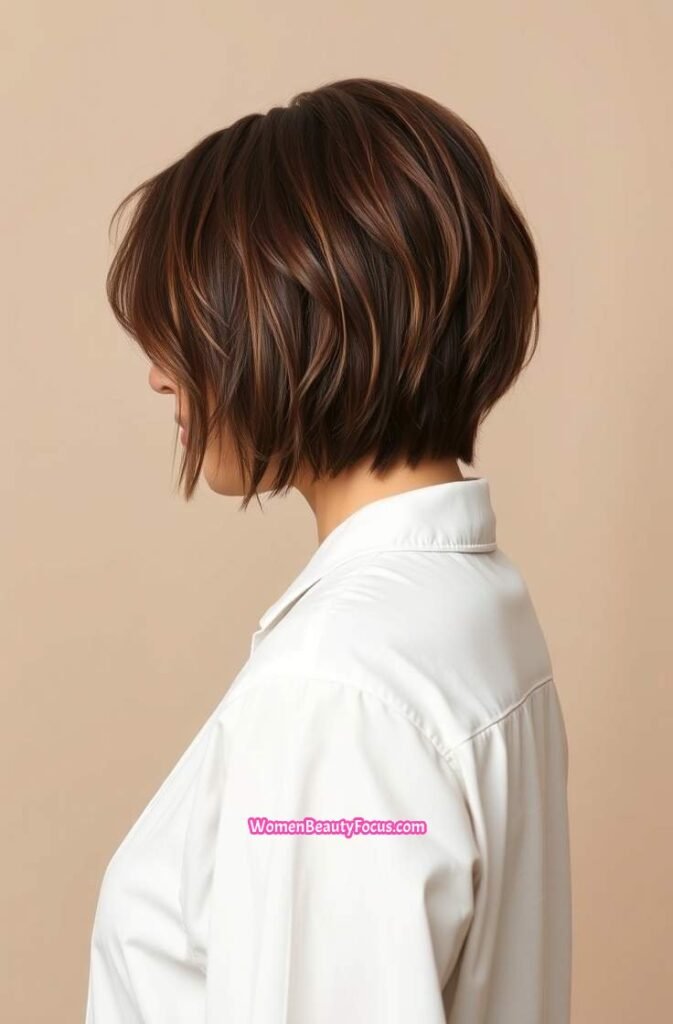 4. Back View of Shaggy Bob with Textured Ends Back View
