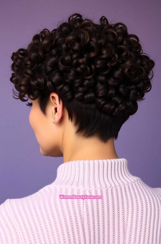 4. Back View of a Curly Crop Back View