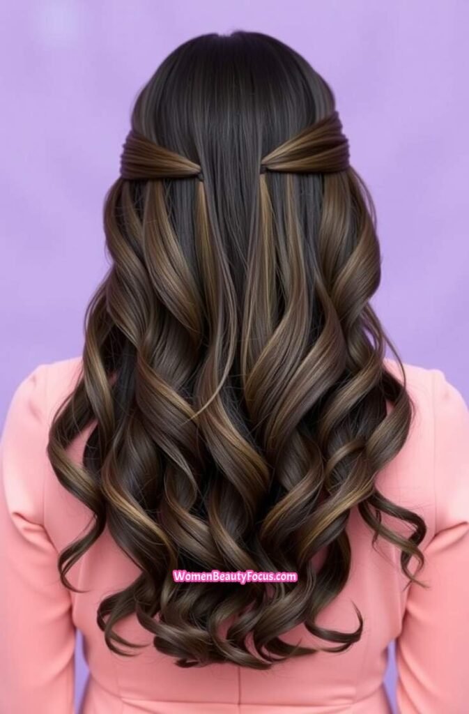 4. Back View of a Woman with Loose Waves Back View